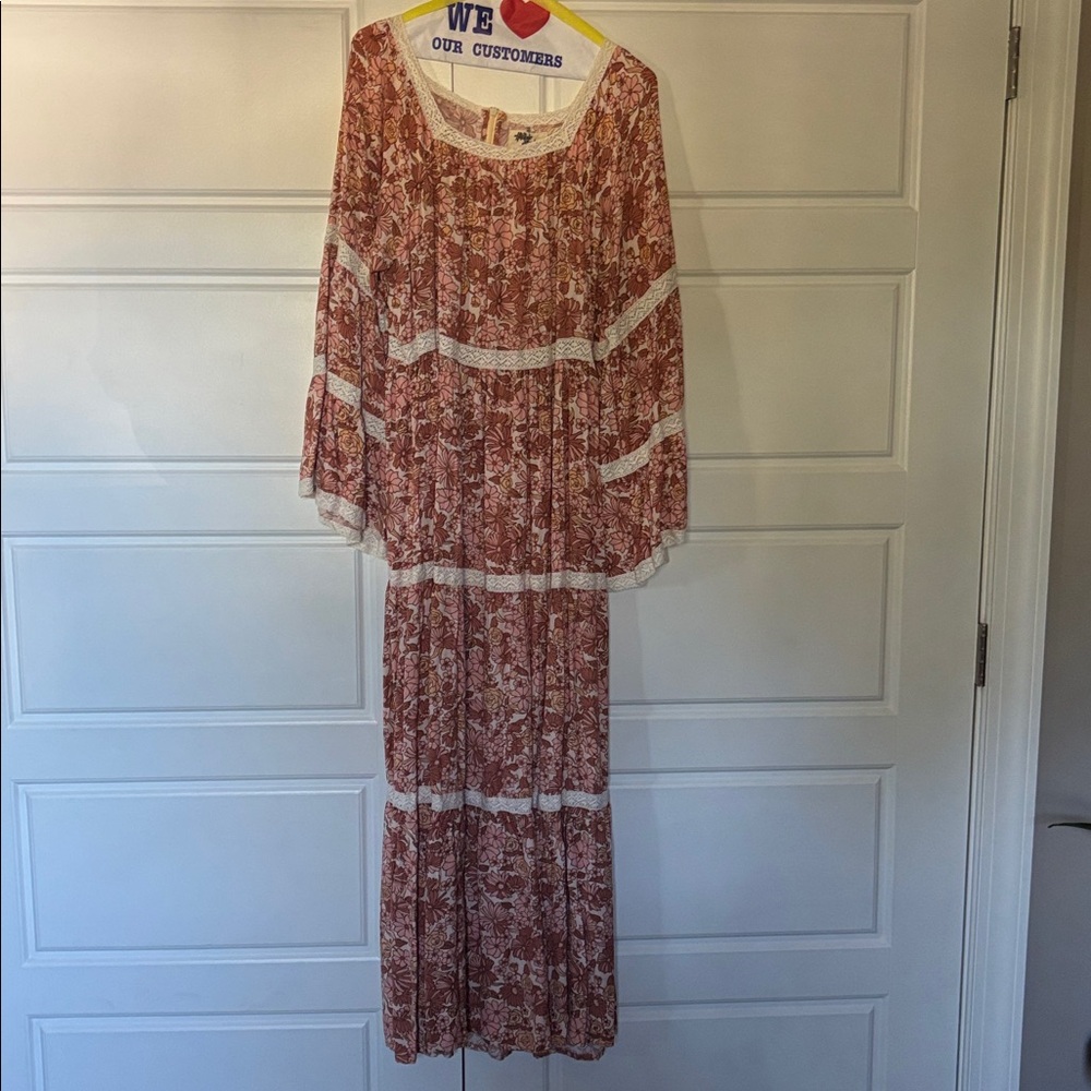 Floral Maxi Dress in Red and White